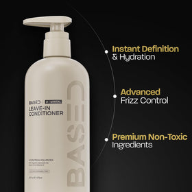 BASED applying leave-in to damp hair for instant frizz control