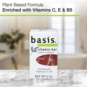 Close-up of Basis bar texture highlighting creamy lather potential