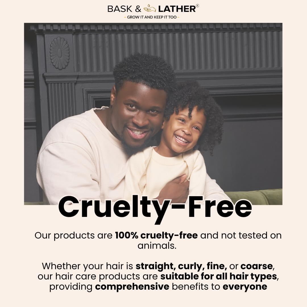 BASK & LATHER ingredients label closeup highlighting organic botanical components