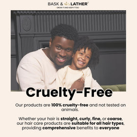 BASK & LATHER used in a sleek bun lifestyle shot showing polished, long-lasting styling