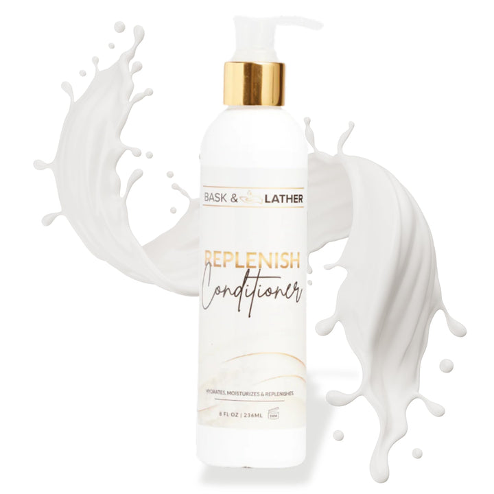BASK & LATHER front bottle view showing clean packaging and benefits