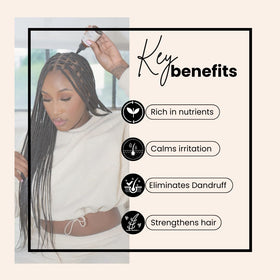 BASK & LATHER applied during scalp massage, boosts circulation and enhances absorption