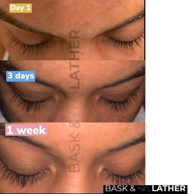 Bask & Lather serum texture close-up highlighting conditioning oils