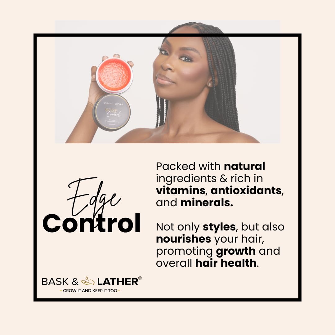BASK & LATHER gel texture close-up highlighting smooth consistency for non-flaking hold