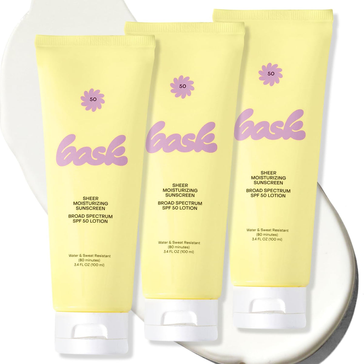 Bask front packaging travel size showing SPF 50 protection and value pack benefit