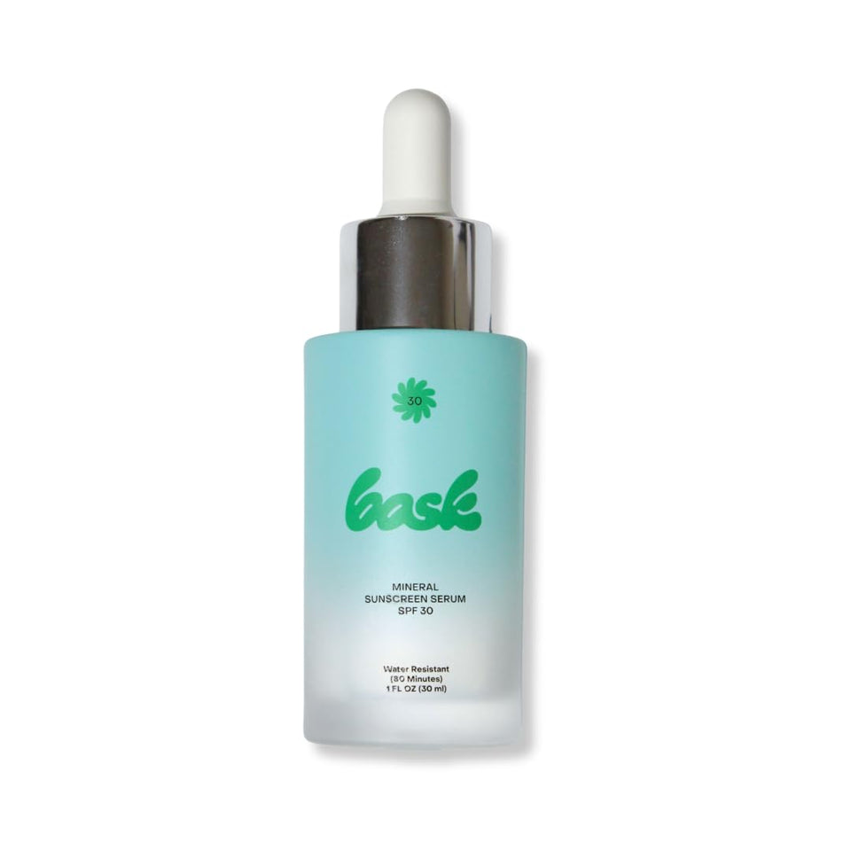Bask front packaging showing bottle and SPF30 protection benefit