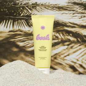Bask close-up texture of lotion absorbing quickly for a lightweight feel