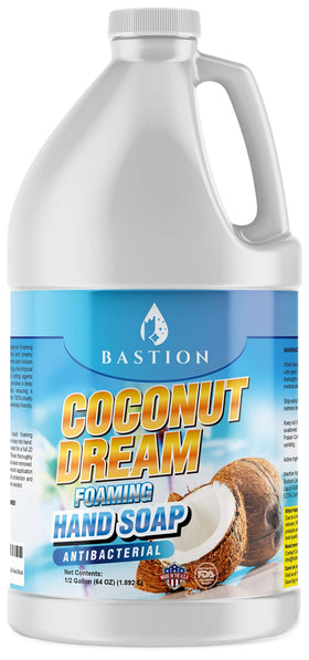 Bastion front jug showing Coconut Dream refill and bulk size benefit