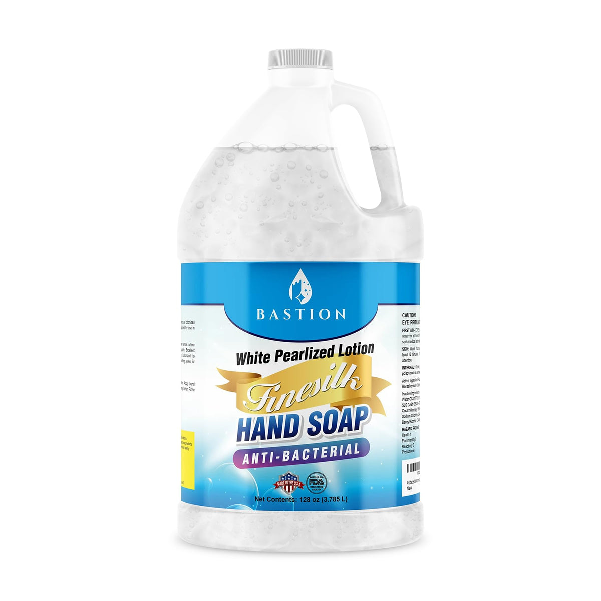 Bastion Finesilk gallon front label showing product and benefit