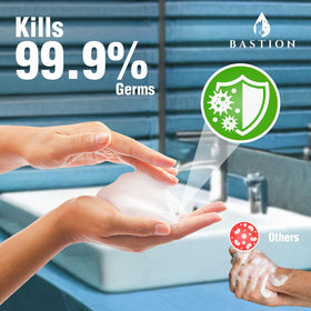 Bastion graphic about reducing plastic waste promoting refillable choice and sustainability