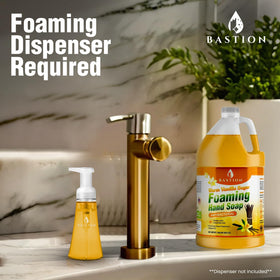 Bastion foam texture on hands showing moisturizing, residue-free rinse