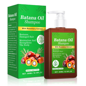 Batana Oil Shampoo front bottle showing clean branding and easy-pour cap for convenience