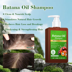Batana Oil Shampoo texture on palm demonstrating creamy, hydrating dispense