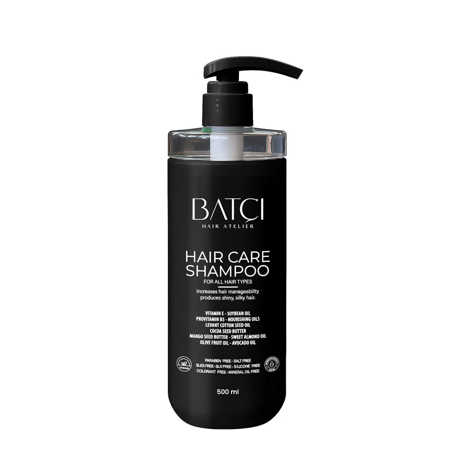 BATCI HAIR ATELIER front packaging bottle showing label and size, highlights clear formulation benefits