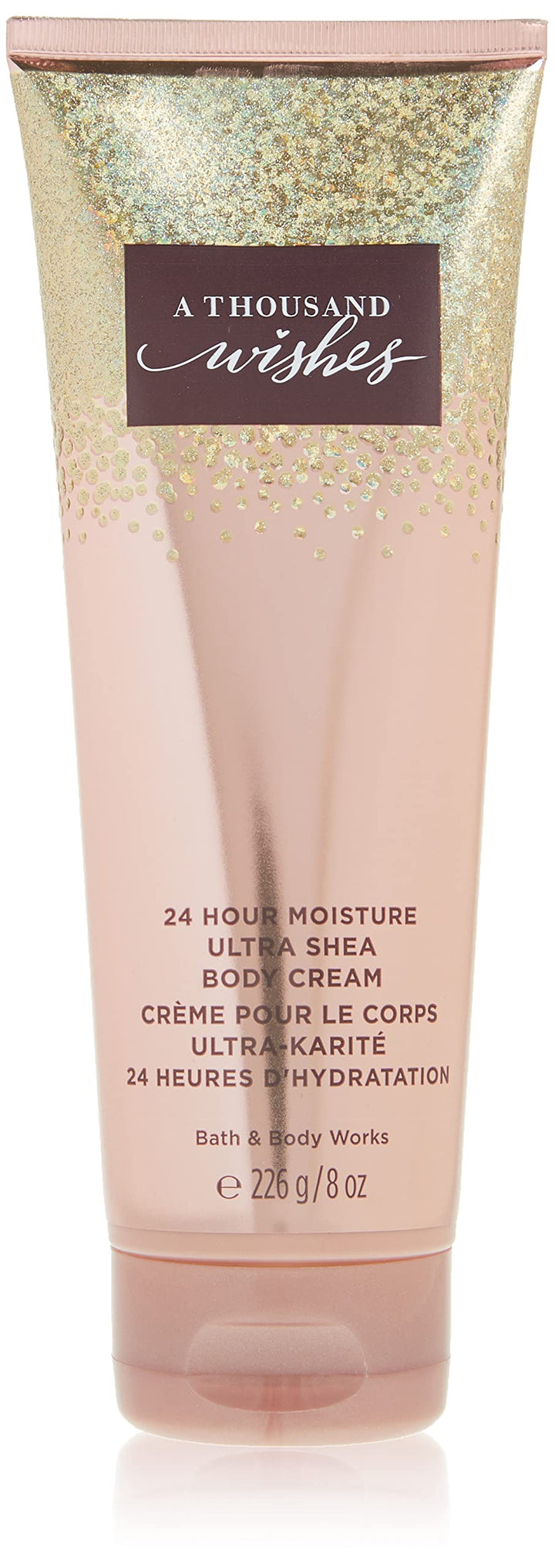 Bath & Body Works jar front view showing label and elegant packaging benefit: clear product ID