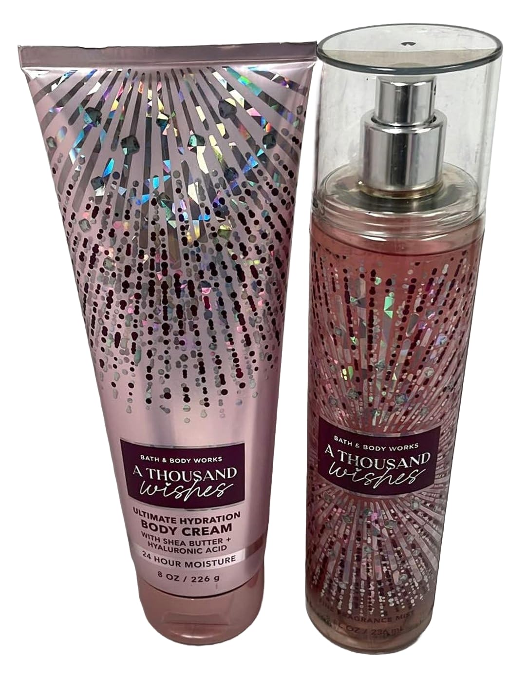 Bath & Body Works holographic label detail emphasizing premium presentation