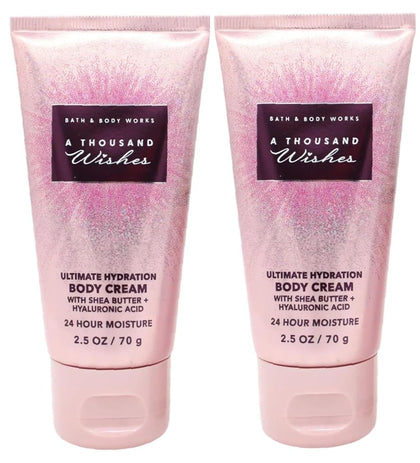 Bath & Body Works travel cream tube front view showing compact size and fragrance