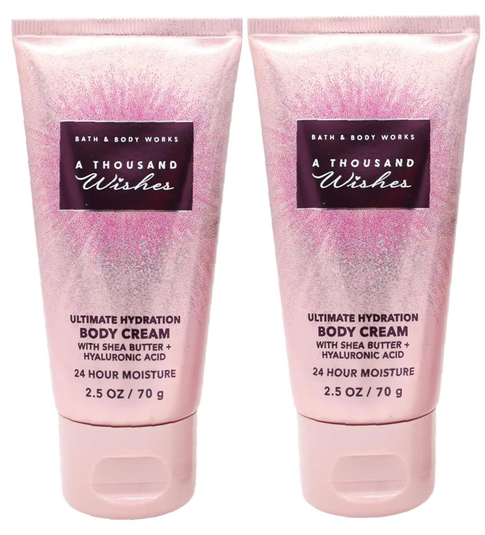 Bath & Body Works travel cream tube front view showing compact size and fragrance