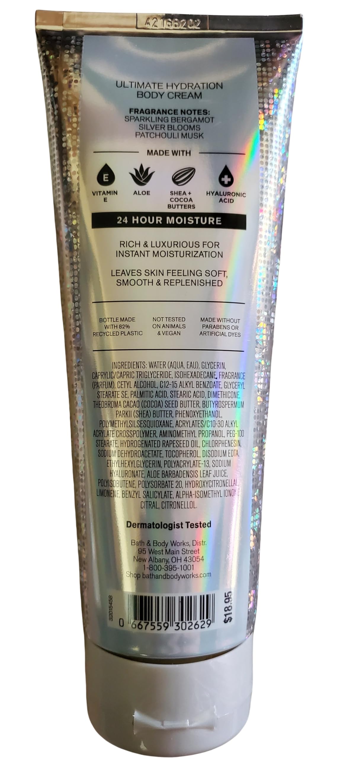 Bath & Body Works application in hand demonstrating smooth absorption benefit