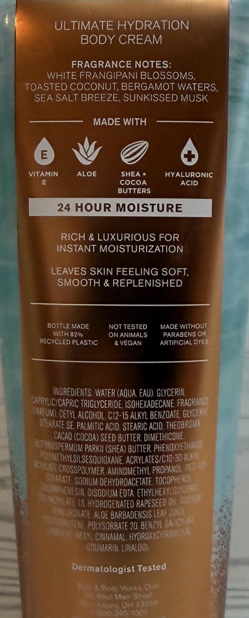 Bath & Body Works cream texture close-up highlighting rich hydration and smooth glide benefit