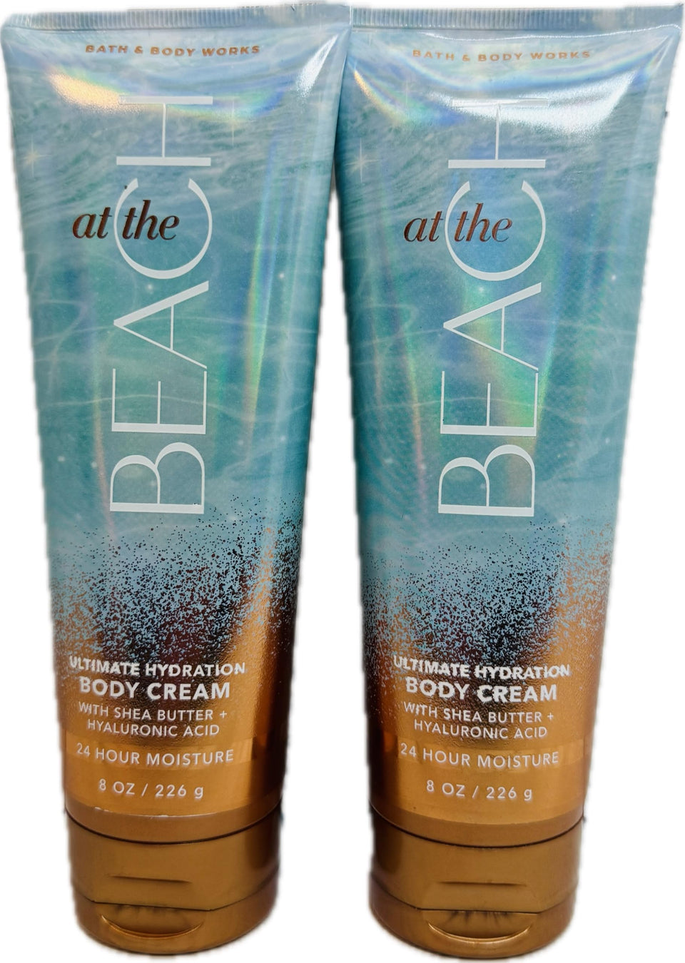 Bath & Body Works front packaging showing two 8 oz jars and beach-inspired label, gift-ready