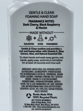 Bath & Body Works foam on hand demonstrating gentle cleansing benefit