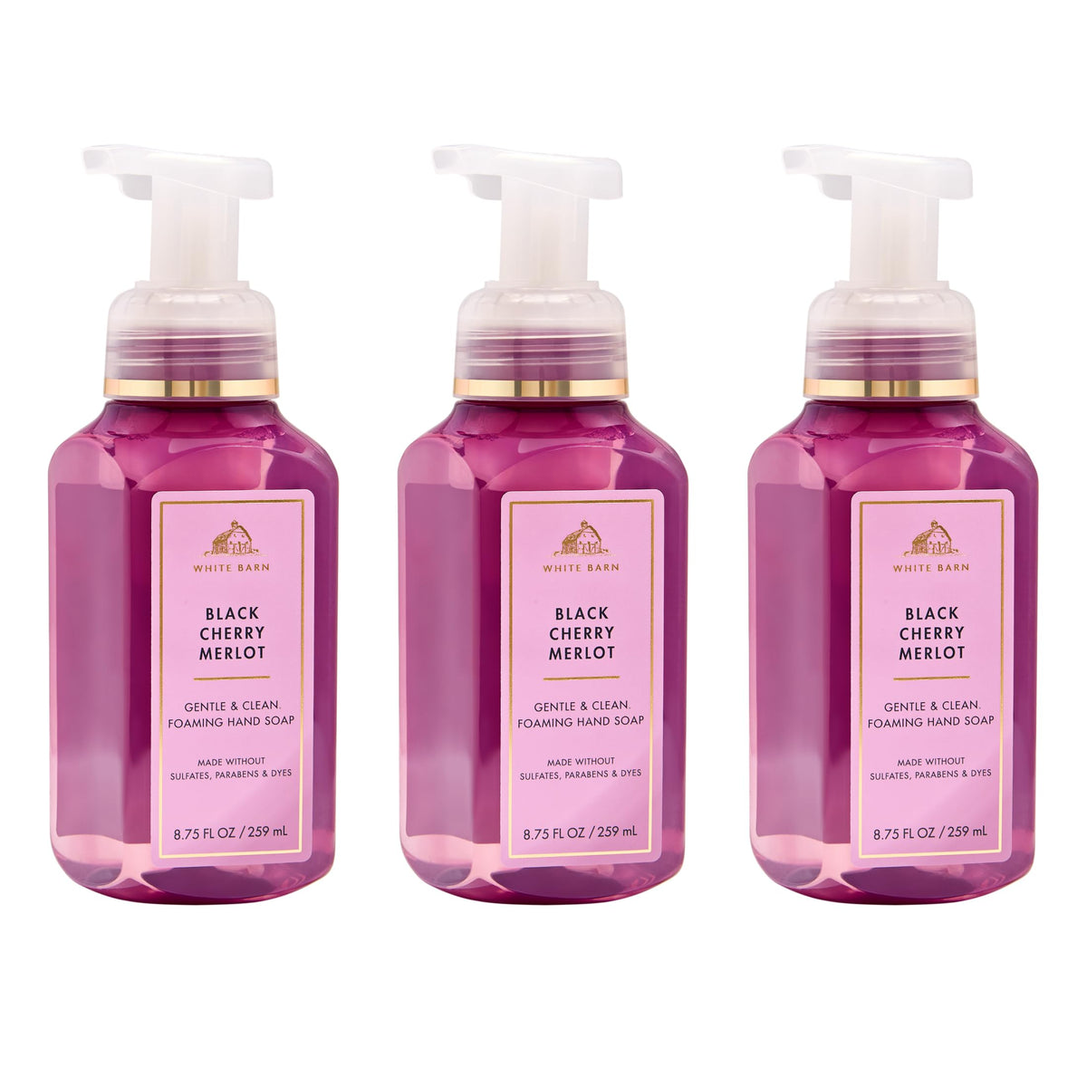 Bath & Body Works front pump bottle showing label and easy dispensing benefit