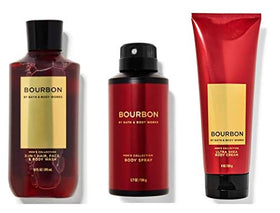 Bath & Body Works Bourbon lifestyle bathroom display styled to convey daily grooming ritual and gift-ready appeal