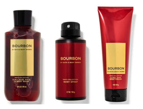Bath & Body Works Bourbon trio size comparison showing travel-friendly bottles and practical portability