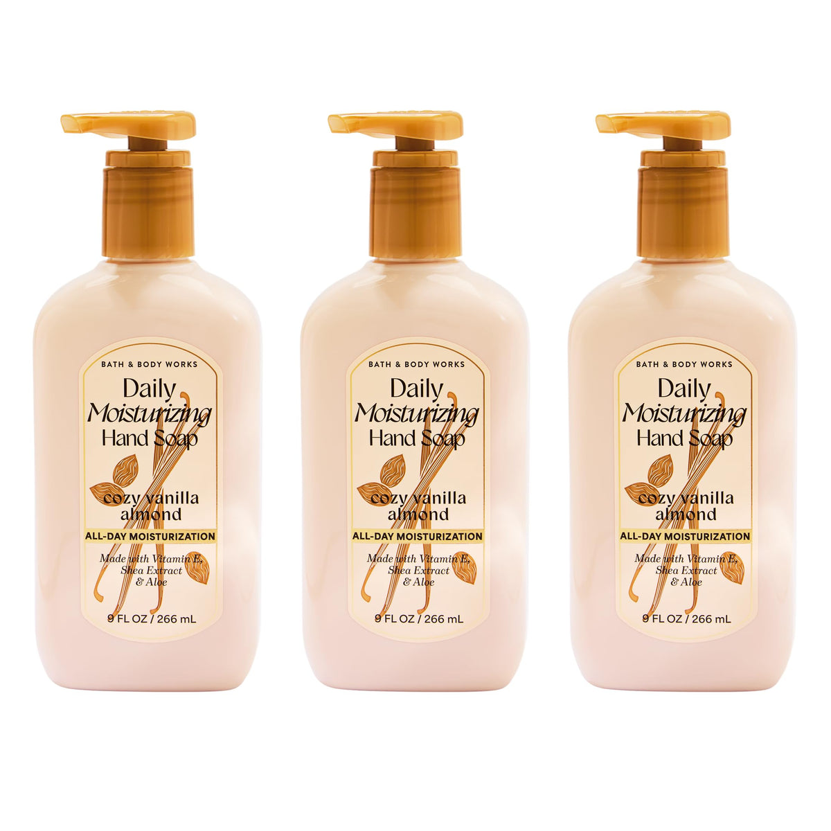 Bath & Body Works front packaging showing three bottles and inviting scent benefit
