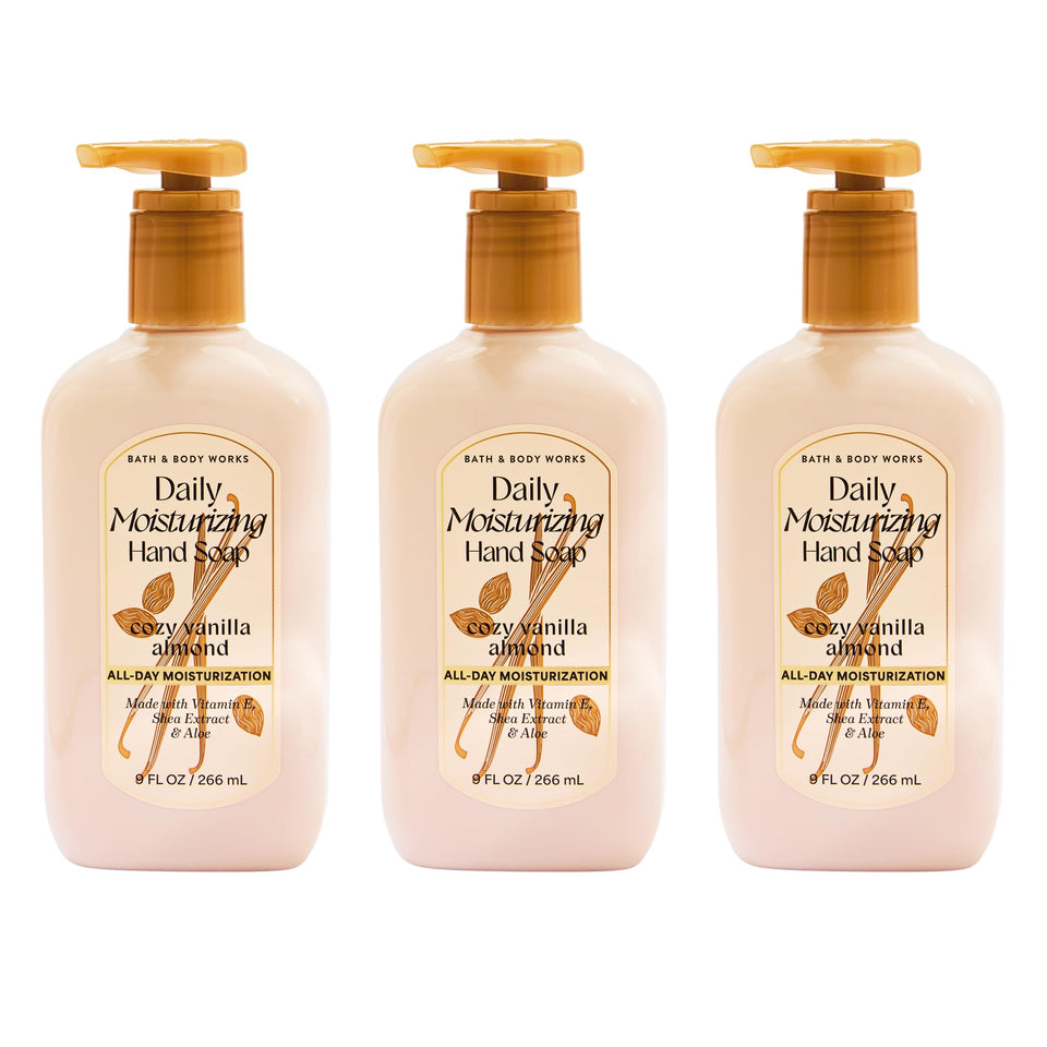 Bath & Body Works front packaging showing three bottles and inviting scent benefit