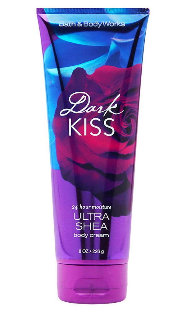 Bath & Body Works Dark Kiss front jar showing label and size for elegant hydration