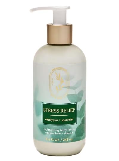 Bath & Body Works front bottle view showing label and soothing eucalyptus scent
