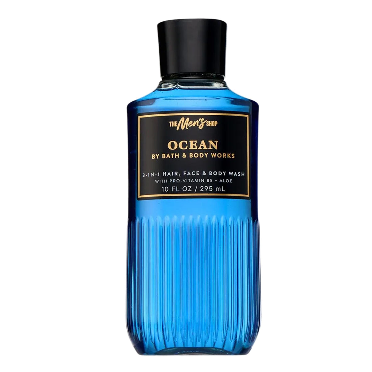 Bath & Body Works front pump bottle showing ocean scent and compact travel benefit