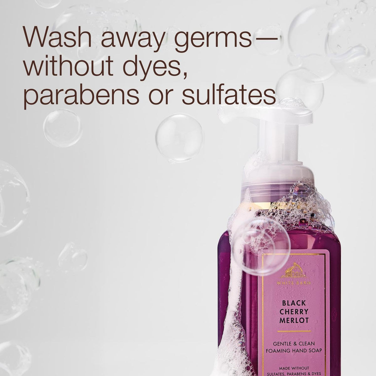 Bath & Body Works label close-up highlighting ingredients and dermatologist-approval benefit