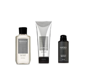 Bath & Body Works Graphite front packaging showing three-piece set and bold branding