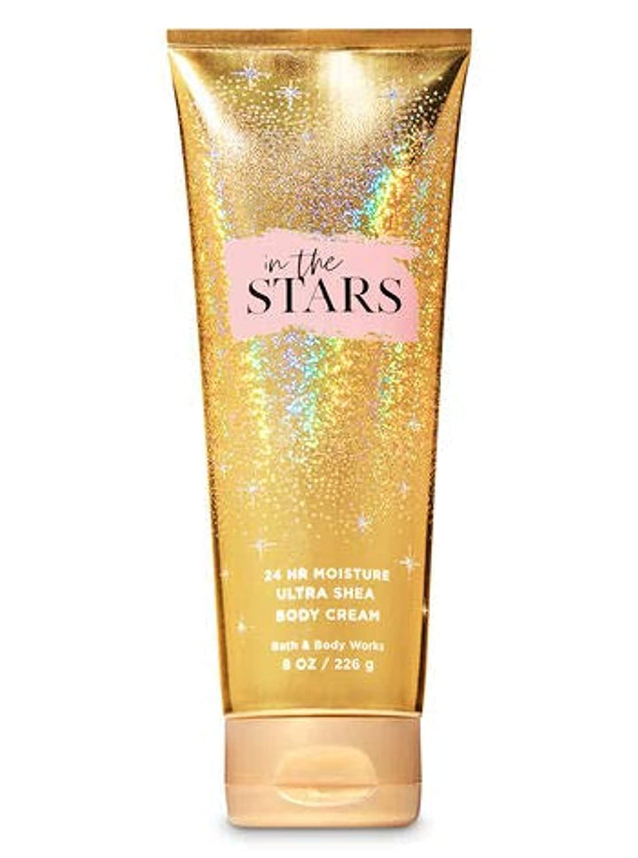 Bath & Body Works In The Stars front jar showing packaging and size benefit