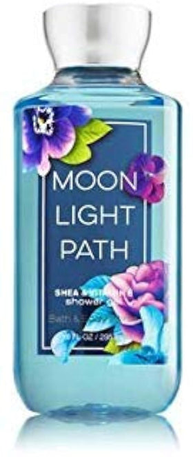 Bath & Body Works front bottle showing Moonlight Path label and holiday packaging, attractive display