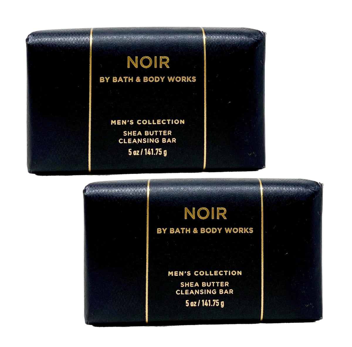 Bath & Body Works Noir front packaging showing two 5 oz bars and scent identity