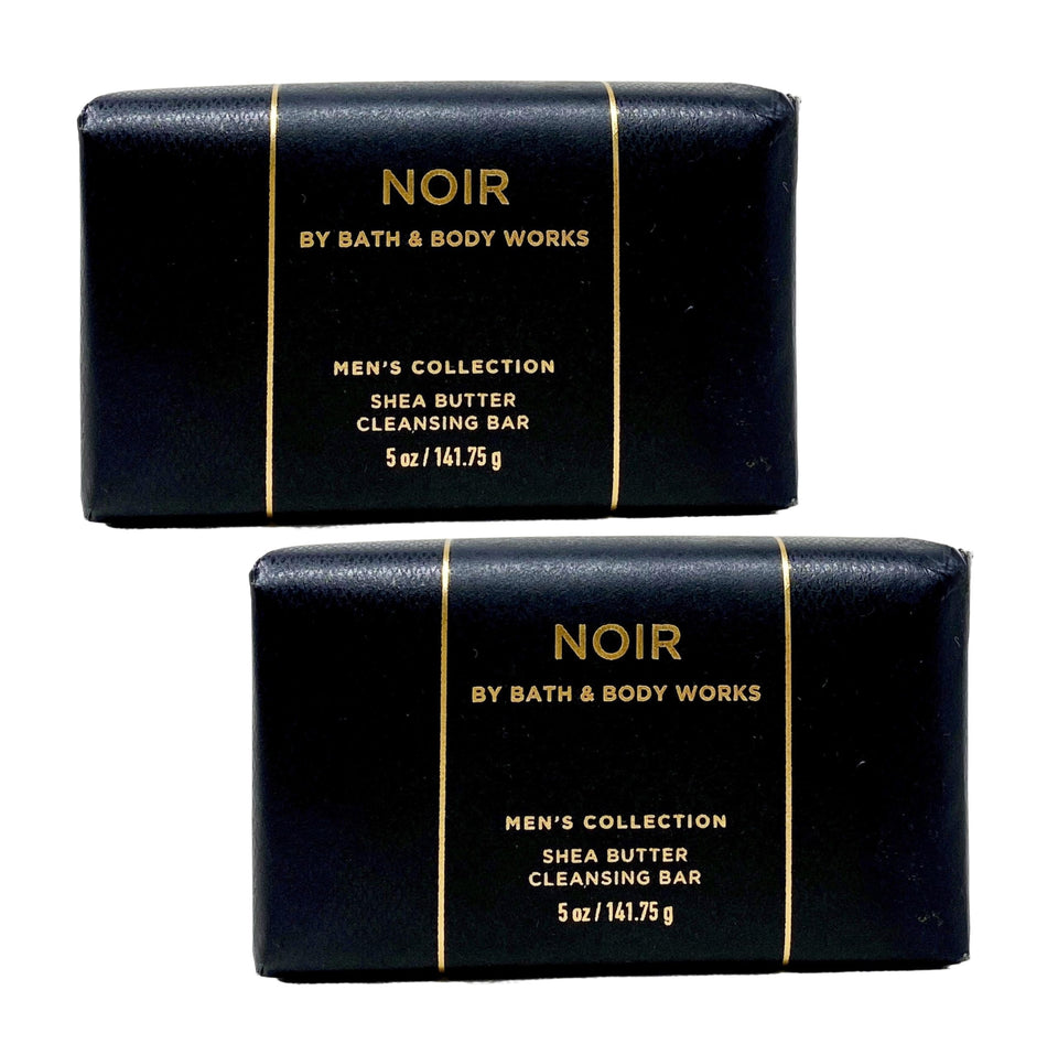 Bath & Body Works Noir front packaging showing two 5 oz bars and scent identity