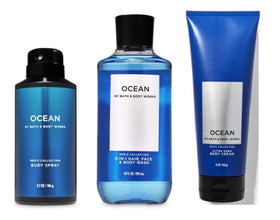 Bath & Body Works Ocean bundle front packaging shows full set and benefit of coordinated scent