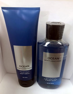 Bath & Body Works Ocean 2-in-1 Hair and Body Wash in use in shower delivering cleansing and fresh scent