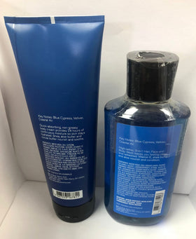 Bath & Body Works Ocean size comparison with ingredient label visible emphasizing recycled packaging and ingredients