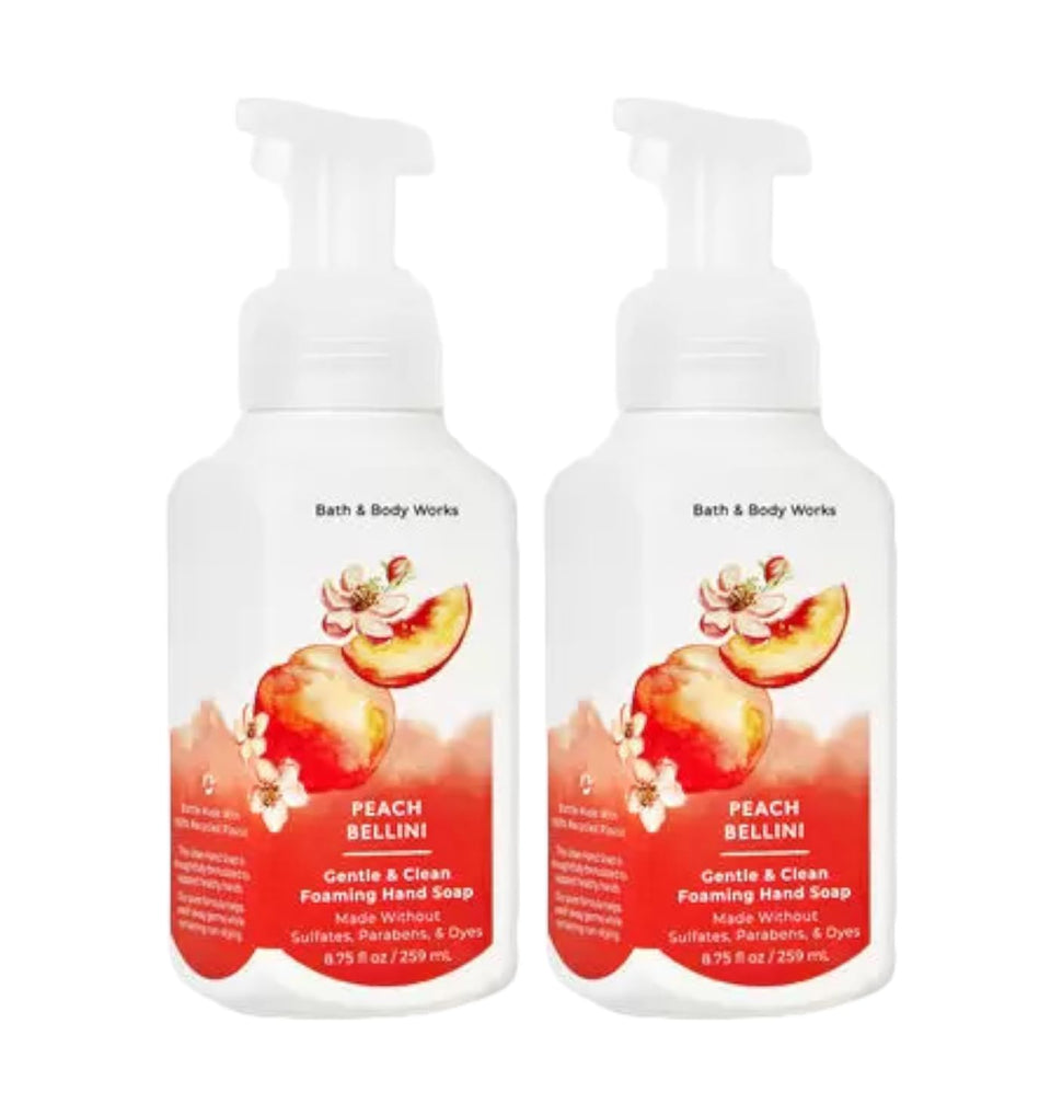 Bath & Body Works Peach Bellini front bottle, gentle moisturizing cleanse
