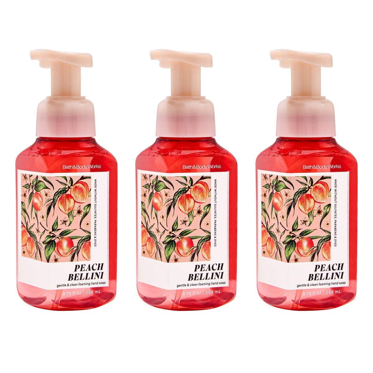 Bath & Body Works front bottle shot showing Peach Bellini packaging and inviting scent