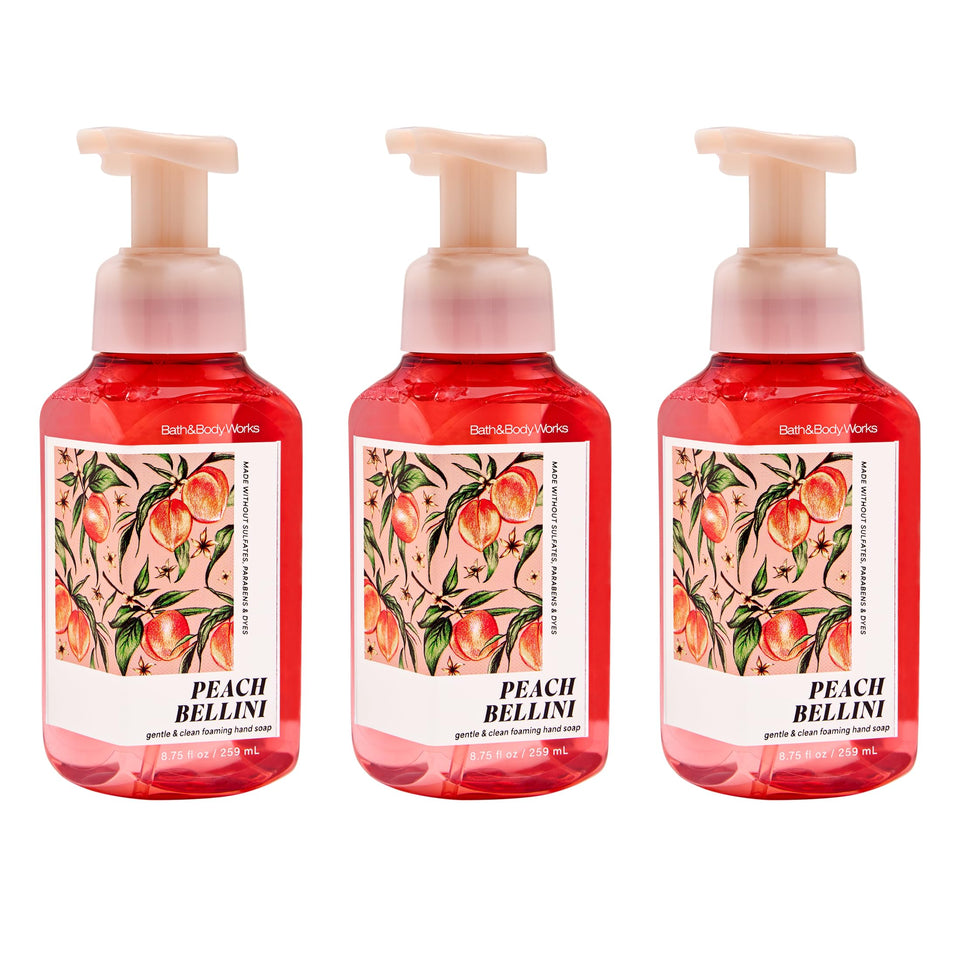 Bath & Body Works front bottle shot showing Peach Bellini packaging and inviting scent