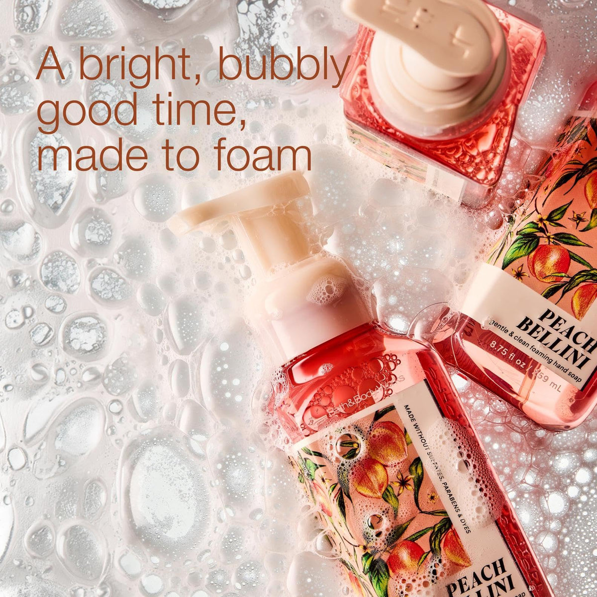 Bath & Body Works pump close-up dispensing foam for easy, controlled use