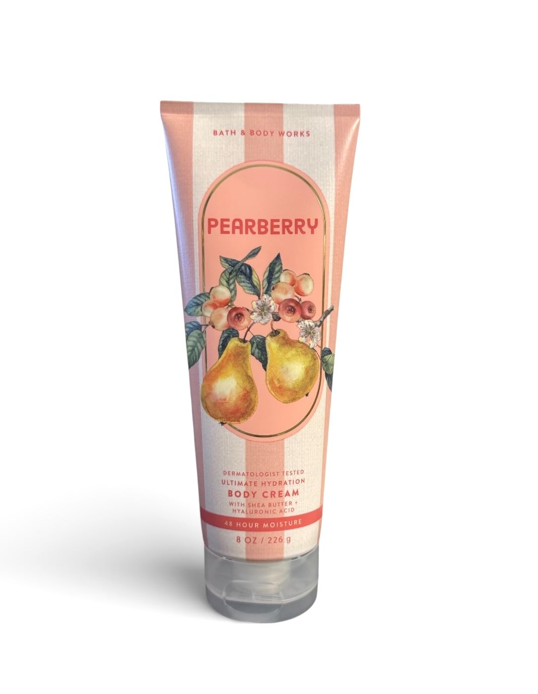 Bath & Body Works pearberry front jar showing label and scent details, hydrates skin