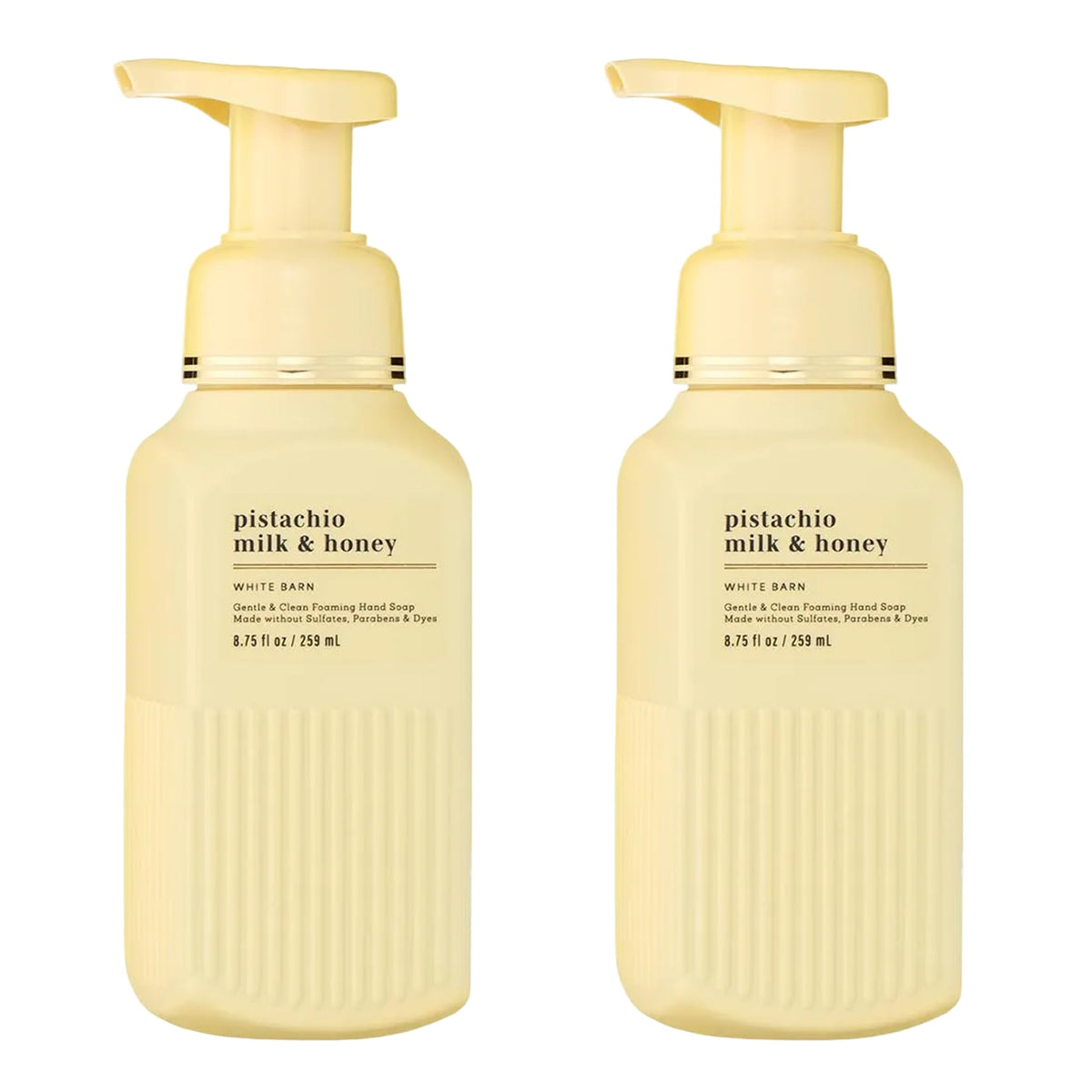 Bath & Body Works front packaging showing pistachio milk and honey scent benefits
