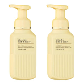 Bath & Body Works front packaging showing pistachio milk and honey scent benefits